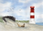 Poster DIN-A3 Robbe beim Leuchtturm Helgoland9